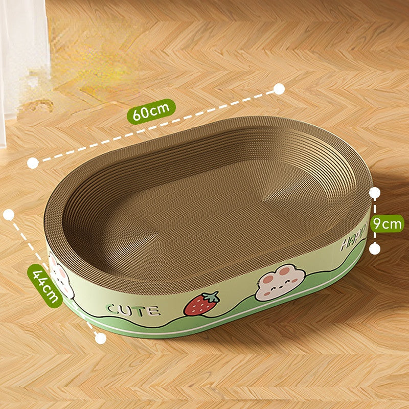 Katzenbett, Stabil & langlebig Kratzbrett, süßem Hasenmotiv  für entspannte Katzenmomente, Maximale Kapazität - 15 kg Katze