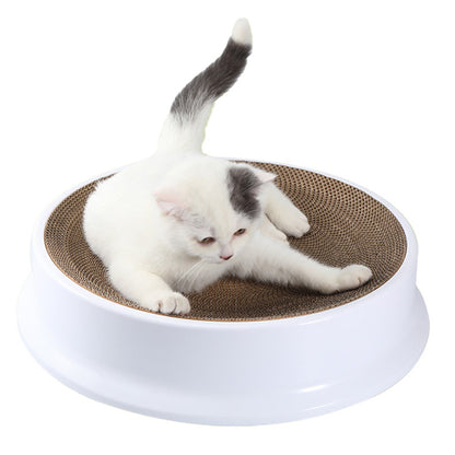 Kratzbrett, Auswechselbarer Kratzbrett aus Wellpappe, Katzenbett Doppelschicht Waschbar & abnehmbares, Drei Farben, 49x49x11 cm