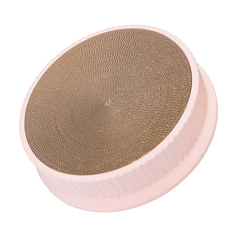 Kratzbrett, Auswechselbarer Kratzbrett aus Wellpappe, Katzenbett Doppelschicht Waschbar & abnehmbares, Drei Farben, 49x49x11 cm