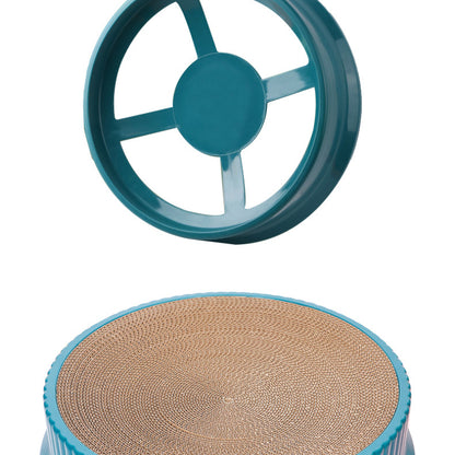 Kratzbrett, Auswechselbarer Kratzbrett aus Wellpappe, Katzenbett Doppelschicht Waschbar & abnehmbares, Drei Farben, 49x49x11 cm