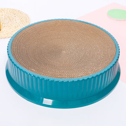 Kratzbrett, Auswechselbarer Kratzbrett aus Wellpappe, Katzenbett Doppelschicht Waschbar & abnehmbares, Drei Farben, 49x49x11 cm