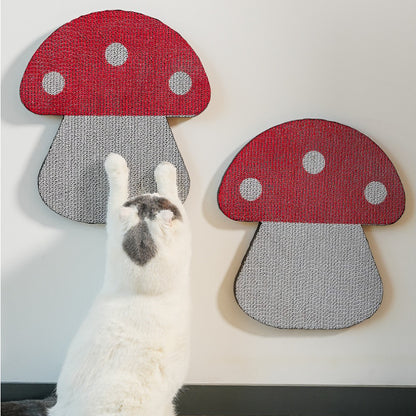 Kratzbrett für Katzen, roten Pilz Paste Wand Design, Dehnbar Kratzen, Kratzmatte aus Wellenpappe, Kratzsicher & langlebig