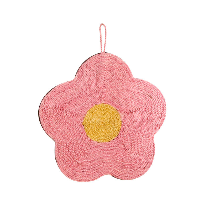 Katzen Kratzpappe, Kratzmatte in Blumenform, Kratzbrett aus Sisal, zur Beschäftigung & Krallenpflege