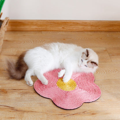 Katzen Kratzpappe, Kratzmatte in Blumenform, Kratzbrett aus Sisal, zur Beschäftigung & Krallenpflege