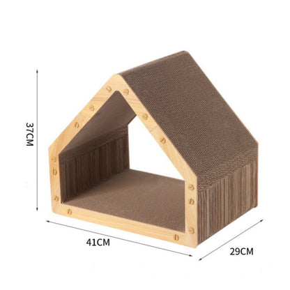 Kratzbrett Katze, Stabile Wellpappe Kratzbrett mit Schlafgelegenheit, Dehnen & entspannen für Katzen bis 15 kg