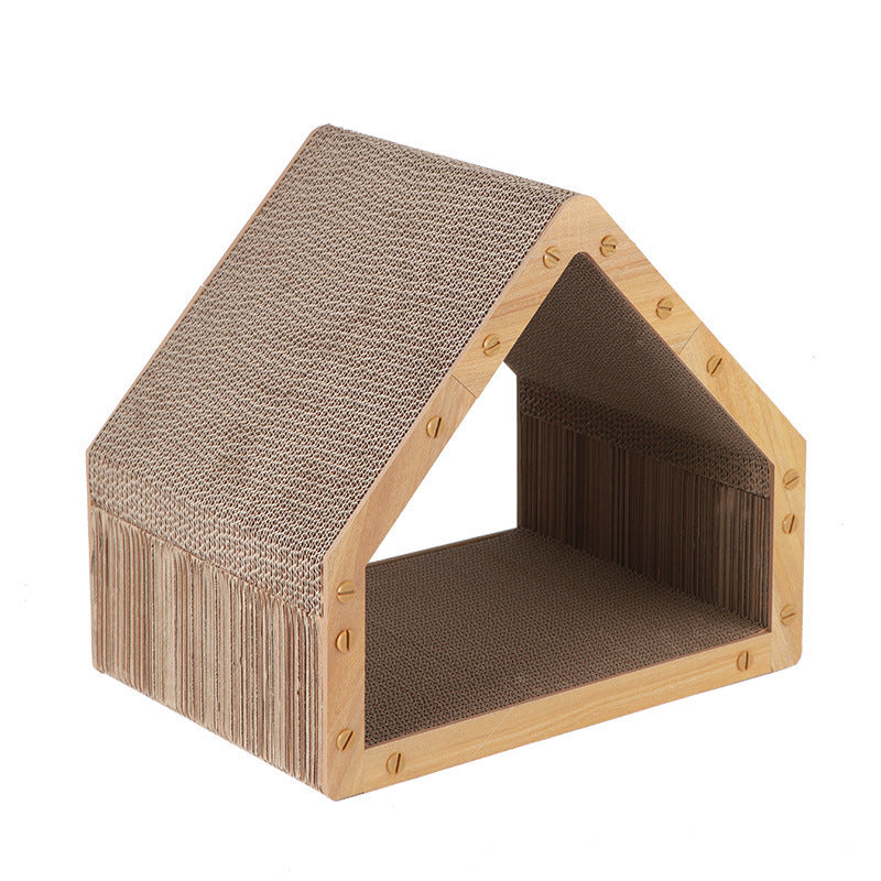 Kratzbrett Katze, Stabile Wellpappe Kratzbrett mit Schlafgelegenheit, Dehnen & entspannen für Katzen bis 15 kg