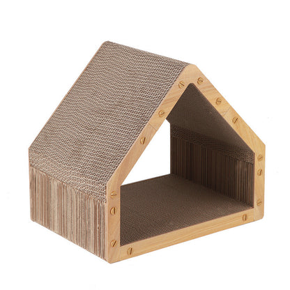 Kratzbrett Katze, Stabile Wellpappe Kratzbrett mit Schlafgelegenheit, Dehnen & entspannen für Katzen bis 15 kg