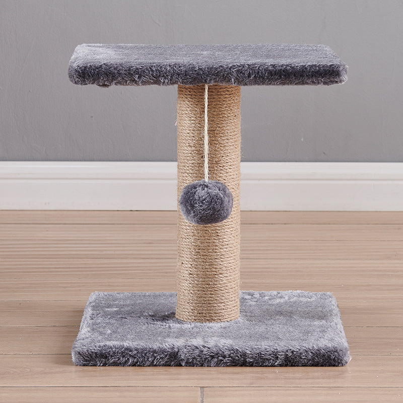 Pawsometime Kleine Kratzbäume für Katzen, Katzenbaum mit Plattform aus Plüsch, Sisal, Grau
