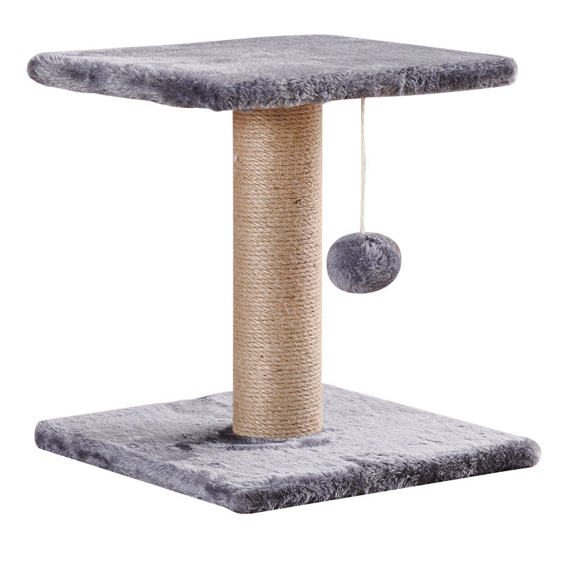 Pawsometime Kleine Kratzbäume für Katzen, Katzenbaum mit Plattform aus Plüsch, Sisal, Grau