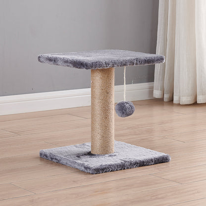 Pawsometime Kleine Kratzbäume für Katzen, Katzenbaum mit Plattform aus Plüsch, Sisal, Grau