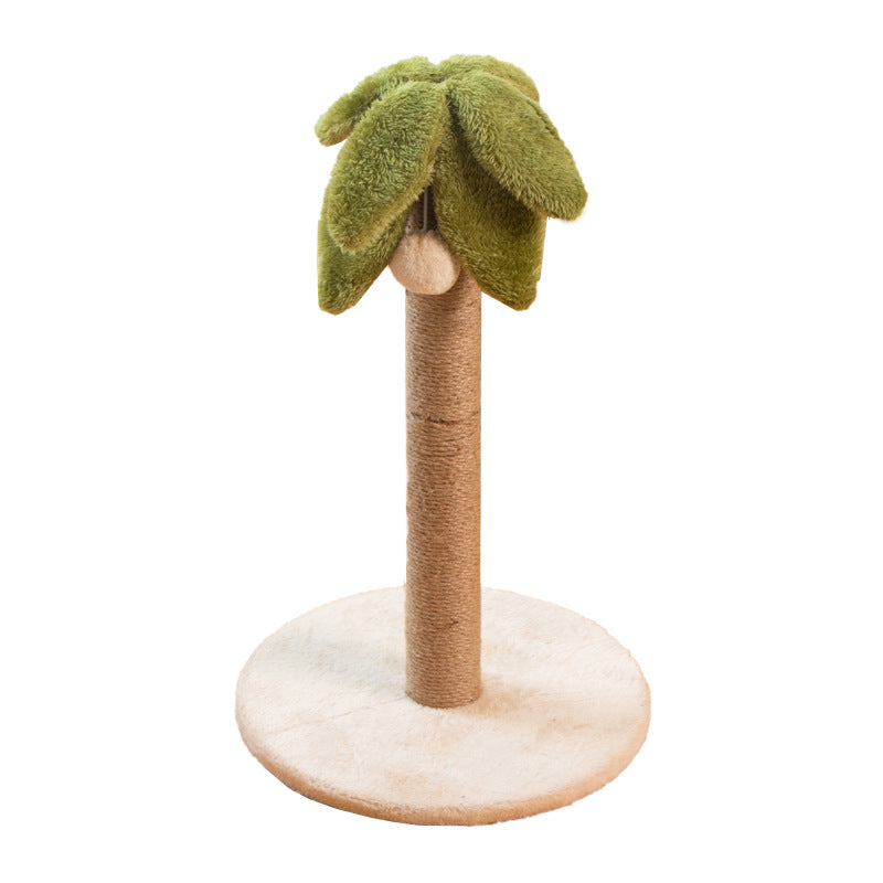 Kratzbaum für Katzen im Kokospalmen-Design, Platzsparend, mit Sisal-Kratzsäule und Spielball, Ideal für kleine Wohnungen