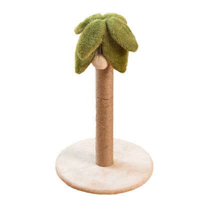 Kratzbaum für Katzen im Kokospalmen-Design, Platzsparend, mit Sisal-Kratzsäule und Spielball, Ideal für kleine Wohnungen