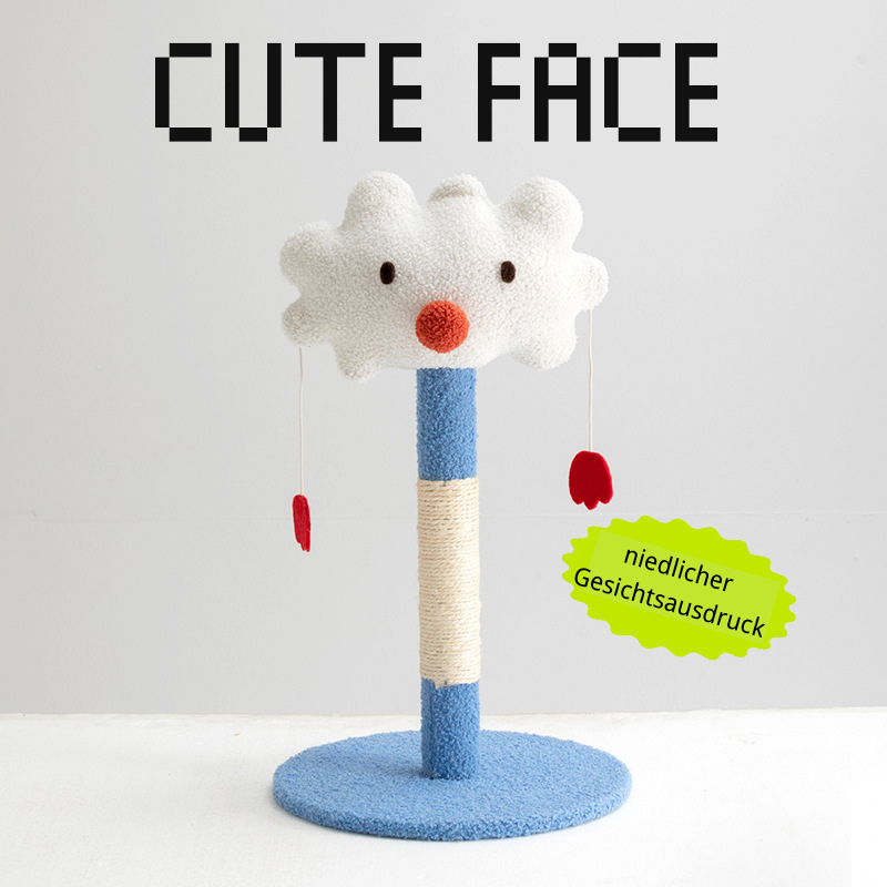 Moderne Kratzbäume, Lustige Kratzsäulen aus Sisal mit vier verschiedenen Emotions-Designs, Krallenpflege und Spielspaß