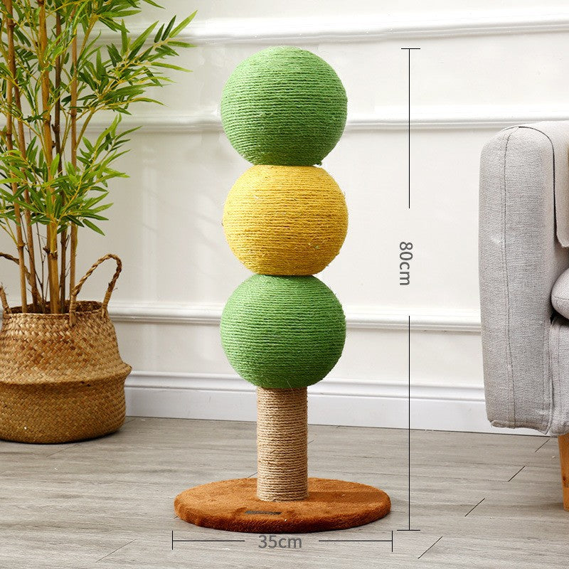 Sisal Kratzbaum für Katzen, Cartoon-Baumdesign, ideal für den Innenbereich, stabiler und dicker Boden, bunte Farben