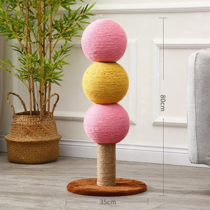 Sisal Kratzbaum für Katzen, Cartoon-Baumdesign, ideal für den Innenbereich, stabiler und dicker Boden, bunte Farben