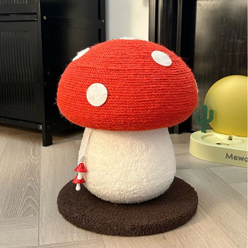 Kleiner Kratzbaum Katzen Niedlicher Roter Pilz Kratzbaum für Katzen, Kompakt und Platzsparend, Zwei Größen erhältlich