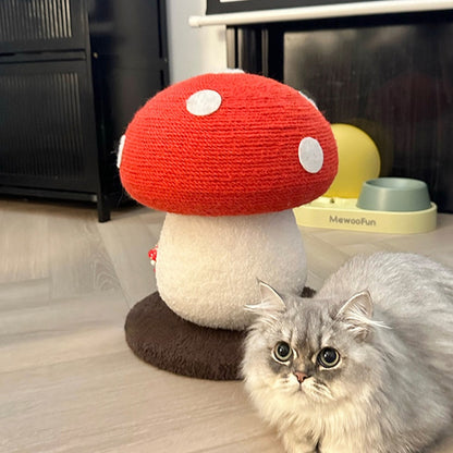 Kleiner Kratzbaum Katzen Niedlicher Roter Pilz Kratzbaum für Katzen, Kompakt und Platzsparend, Zwei Größen erhältlich