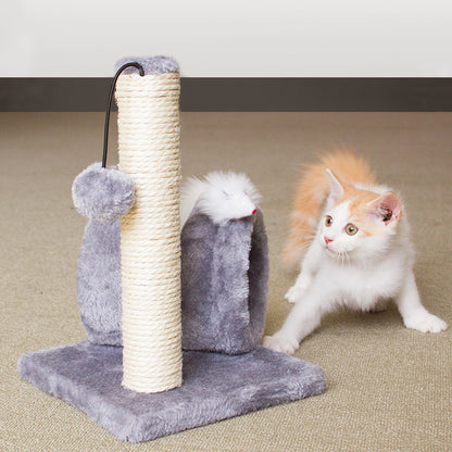 Katze Kratzstamm, kleiner Sisal Kratzbaum mit Tunnel, interaktive Spielzeug für Katzenliebhaber, Zwei Farben zur Auswahl