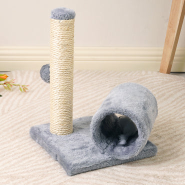 Katze Kratzstamm, kleiner Sisal Kratzbaum mit Tunnel, interaktive Spielzeug für Katzenliebhaber, Zwei Farben zur Auswahl