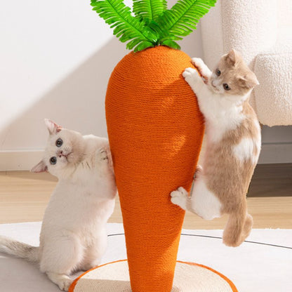 Stabil Kratzbaum für Katzen Karottenform mit eng gewickeltem Sisal, kratzfest und langlebig, ideal für Zuhause