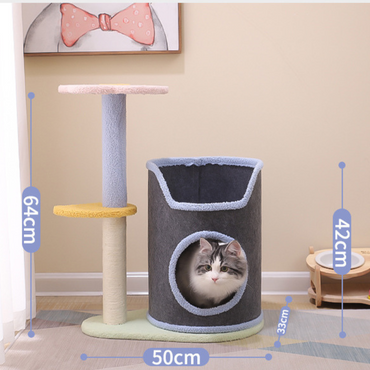 Blumen Kratzbaum mit Katzenhöhlen, Katzenkratzbaum aus Sisal, Umweltfreundlich und Sicher für Katzen, Attraktives Design