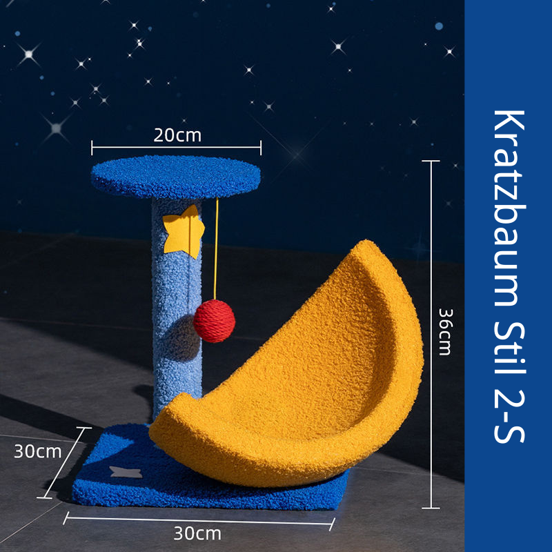 Kratzbaum mit großer Liegefläche, Sternenhimmel-Themen Kratzsäule, Multifunktional für Katzen, Bequem und Stylisch