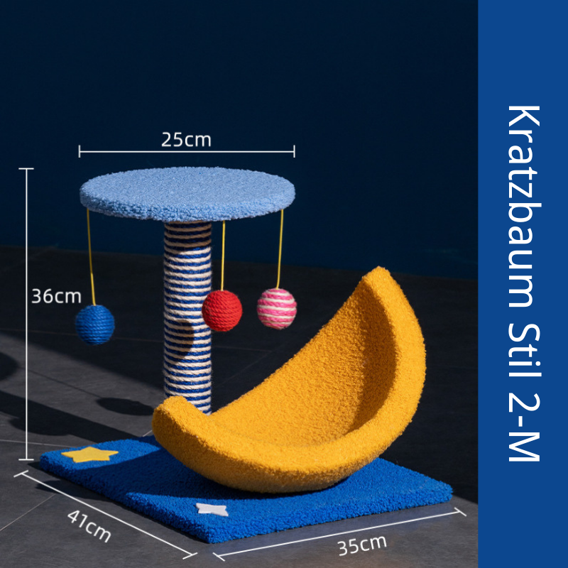 Kratzbaum mit großer Liegefläche, Sternenhimmel-Themen Kratzsäule, Multifunktional für Katzen, Bequem und Stylisch