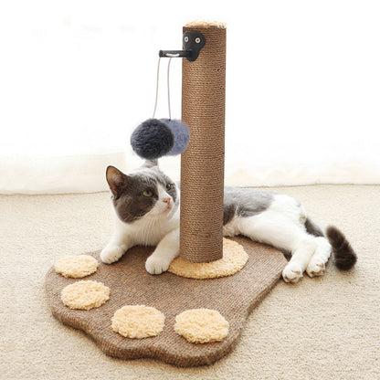 Schmale Kratzbäume mit Interaktivem Spielball, Kratzsäule in Pfotenform, Ideal zum Krallenwetzen, Katzenmöbel