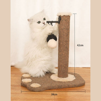 Schmale Kratzbäume mit Interaktivem Spielball, Kratzsäule in Pfotenform, Ideal zum Krallenwetzen, Katzenmöbel