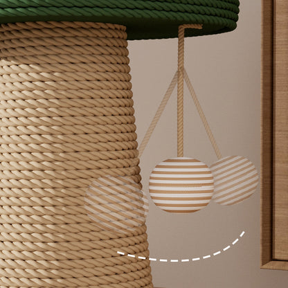 Stabiler Katzenkratzbaum, Hochwertige Sisal Kratzsäule in Pilzform, Katzenkratzbaum mit Interaktivem Spielball