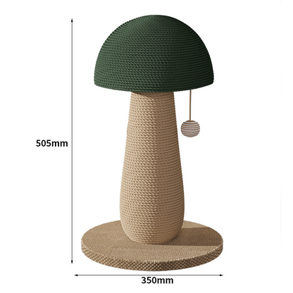 Stabiler Katzenkratzbaum, Hochwertige Sisal Kratzsäule in Pilzform, Katzenkratzbaum mit Interaktivem Spielball