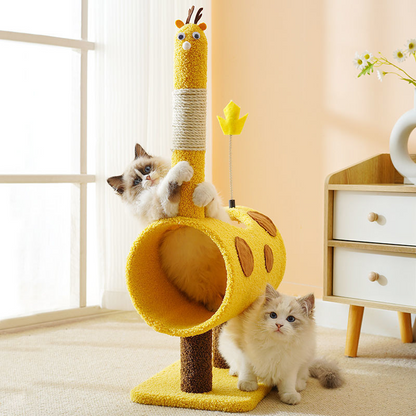 Kratzbaum außergewöhnlich im Tierdesign, Multifunktionale Katzen Spielstruktur, Katzenspielzeug für das Kratzen und Klettern