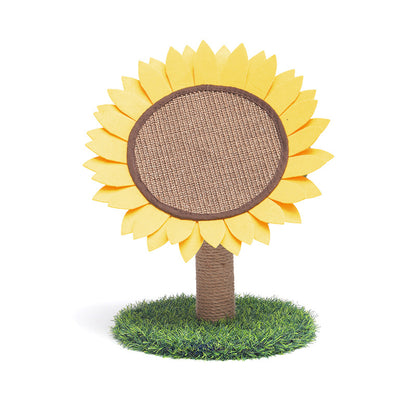 Pawsometime Kratzbaum Schön, Sisal Kratzsäule im Sonnenblumen-Design, Stabiler Standfuß, Einfache Montage