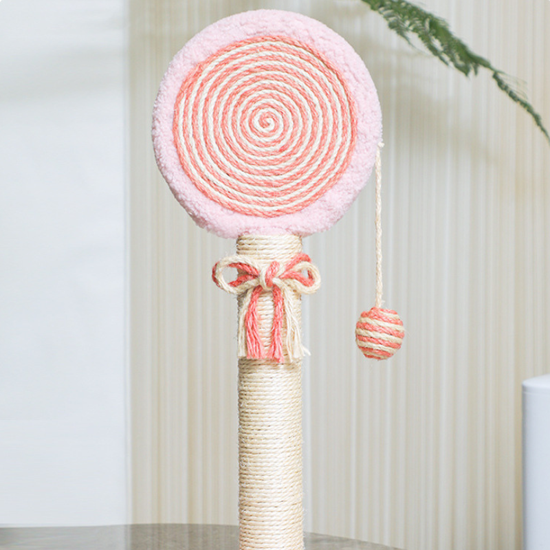 Kratzbaum Moderner Design, Lollipop Katzenkratzer, Sisal-Kordel, Befriedigt das Kratzbedürfnis Ihrer Katze