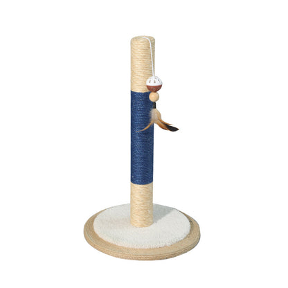 Kratzbaum platzsparend, Stehender Sisal-Kratzturm mit Hängebällen & Federspielzeug, geeignet für kleine Katzen und Kätzchen