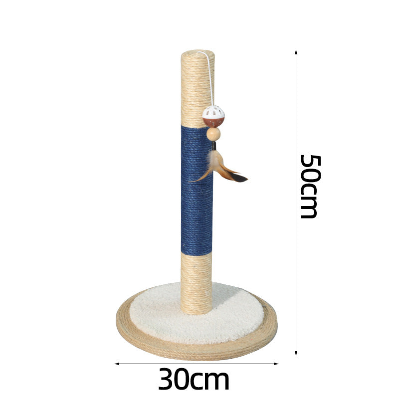 Kratzbaum platzsparend, Stehender Sisal-Kratzturm mit Hängebällen & Federspielzeug, geeignet für kleine Katzen und Kätzchen