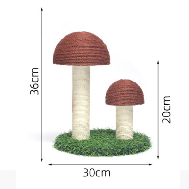 Stabile Katzenkratzbäume, Standkratzsäule in Form eines Pilzclusters, Sisal, Interaktive Kratzspielzeug für Katzen, Beige und Braun (1 Stück)