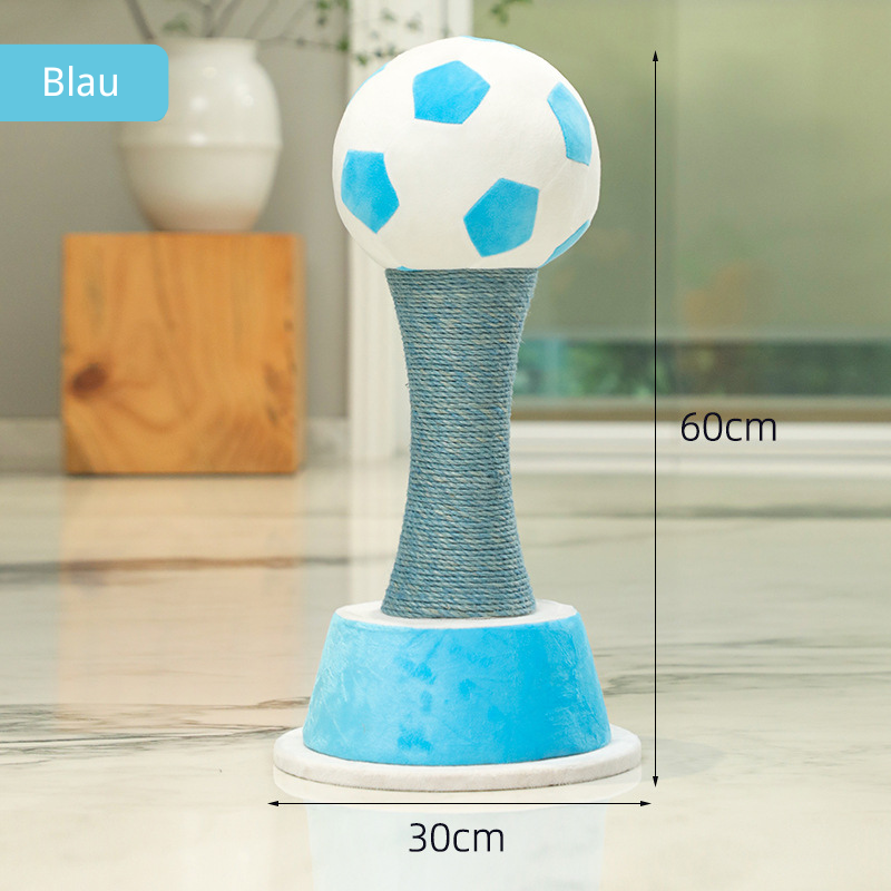 Stylischer Kratzbaum, Kreativer Kratzsäule im Fußballpokal-Design, Hochwertiges Sisal, Kein Ausfransen, Drei Farbvarianten