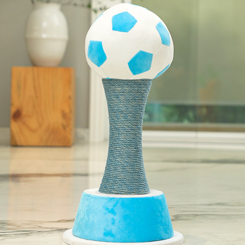 Stylischer Kratzbaum, Kreativer Kratzsäule im Fußballpokal-Design, Hochwertiges Sisal, Kein Ausfransen, Drei Farbvarianten