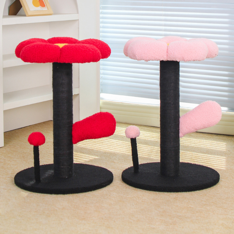 Kratzbaum Ecke, Blumen Katzensäule mit Plattform, Platzsparendes Design, Spiel- und Schlafbereich für Ihre Katze