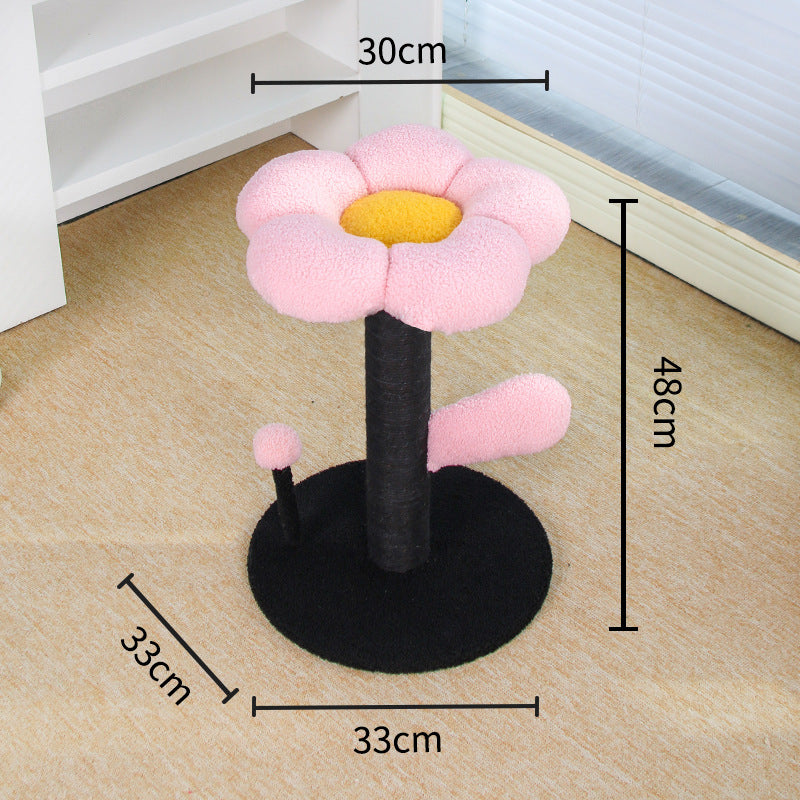 Kratzbaum Ecke, Blumen Katzensäule mit Plattform, Platzsparendes Design, Spiel- und Schlafbereich für Ihre Katze