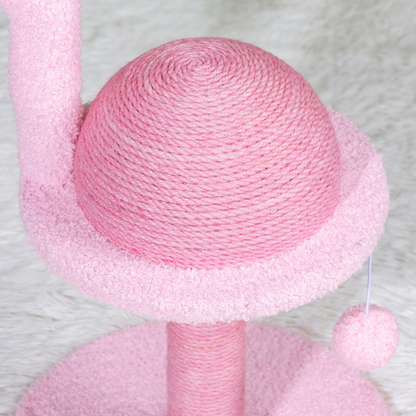 Schöne Kratzbäume im Flamingo-Design, Katzenkratzmöbel mit Interaktives Spielzeug für Katzen, Rosa