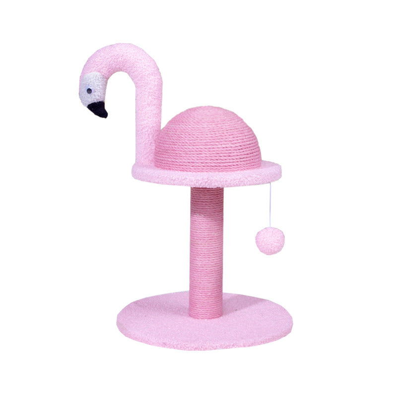 Schöne Kratzbäume im Flamingo-Design, Katzenkratzmöbel mit Interaktives Spielzeug für Katzen, Rosa