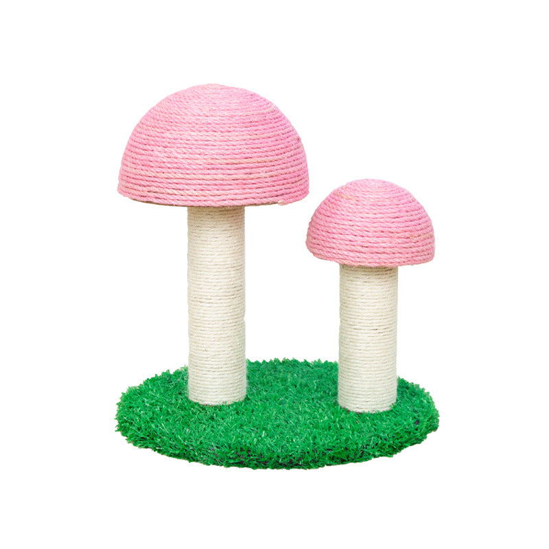 Pawsometime Kratzbaum Kitten, Doppelte Pilz-Kratzsäule mit Dickem Sisal, Bequem und Strapazierfähig, Rosa