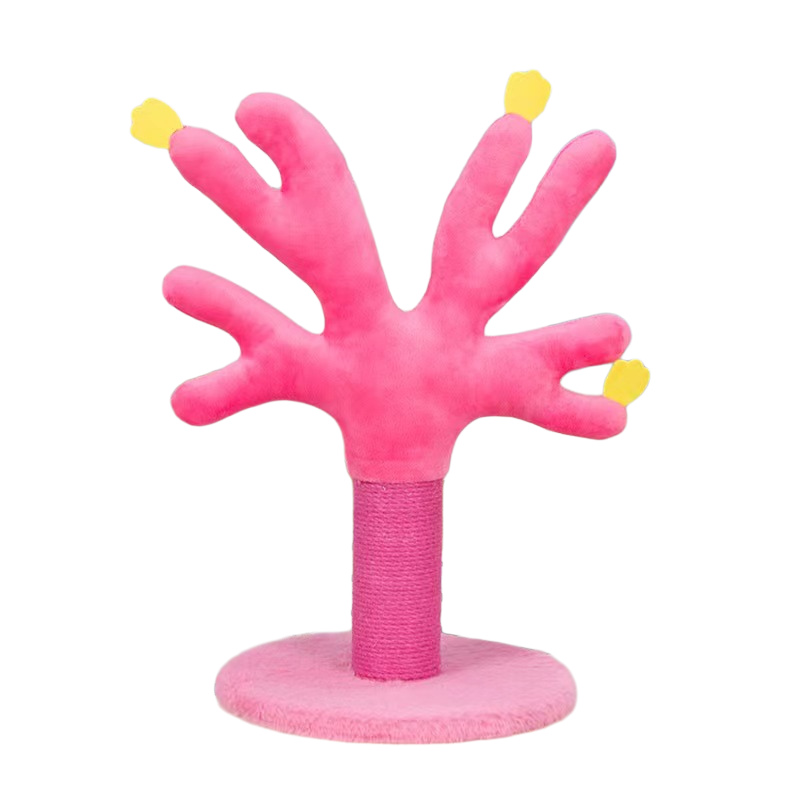 Sisalstamm Kratzbaum, Korallen Katzenkratzsäule Rosa, Stabil und Langlebig für kleine Katzen und Kätzchen