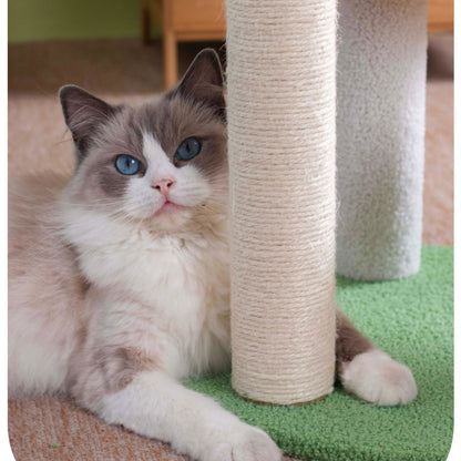 Moderner Kratzbaum, Stabiler Kürbisförmiges Kratzsäule & Katzenbett, Hochwertige Katzenklettergerüst, Interaktives Katzenball