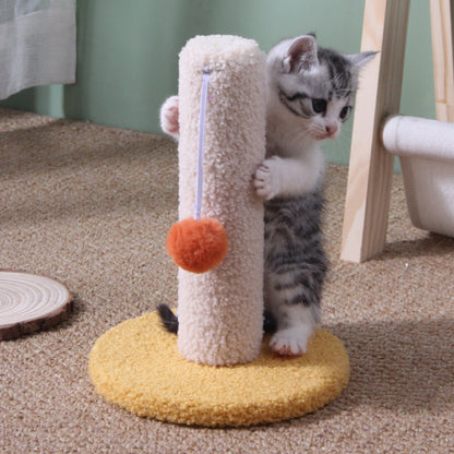 Kratzbaum Klein, Blau und Gelb kleiner Katzenkratzbaum, zum Klettern & Krallenschärfen mit Katzenball