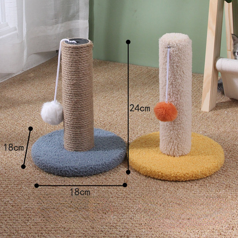 Kratzbaum Klein, Blau und Gelb kleiner Katzenkratzbaum, zum Klettern & Krallenschärfen mit Katzenball