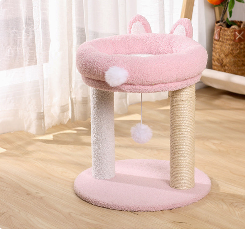 Kratzbäume, Kuscheliges Katzenbett mit niedlichen Hasenohren, Pinker Katzenkratzbaum für Spielen & Schlafen