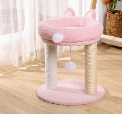 Kratzbäume, Kuscheliges Katzenbett mit niedlichen Hasenohren, Pinker Katzenkratzbaum für Spielen & Schlafen